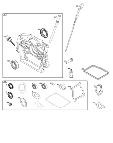 Crankcase Cover/Sump And Lubrication Group Diagram and Parts List for 10V336-0034-H7 100000 - 19Z999 Briggs and Stratton Engine